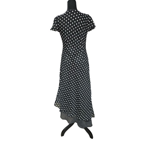 Positive Attitude Black and White Polka-Dot Maxi, Full Length Dress, Size 10 - Picture 4 of 6